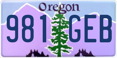OR license plate 981GEB