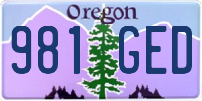 OR license plate 981GED