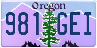 OR license plate 981GEI