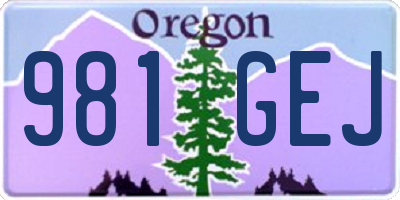 OR license plate 981GEJ