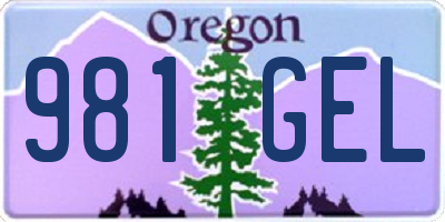 OR license plate 981GEL