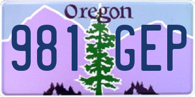 OR license plate 981GEP