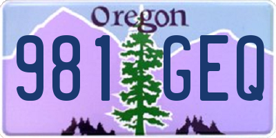 OR license plate 981GEQ