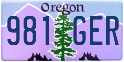 OR license plate 981GER