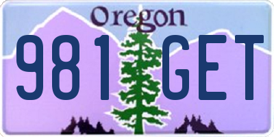 OR license plate 981GET