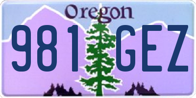 OR license plate 981GEZ