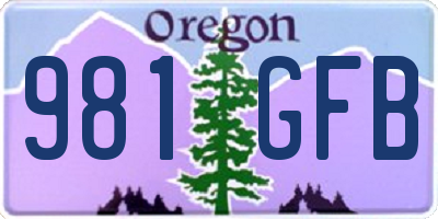 OR license plate 981GFB