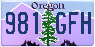 OR license plate 981GFH