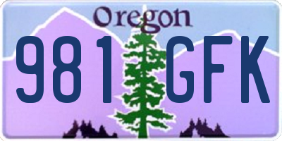OR license plate 981GFK