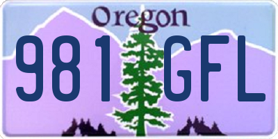 OR license plate 981GFL