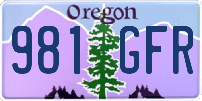 OR license plate 981GFR