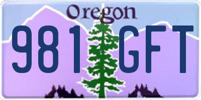 OR license plate 981GFT