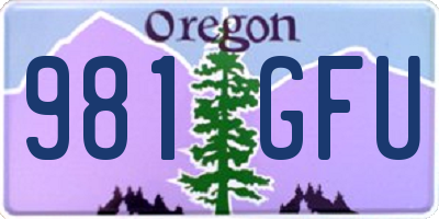 OR license plate 981GFU