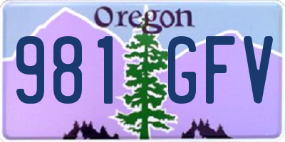 OR license plate 981GFV