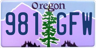 OR license plate 981GFW