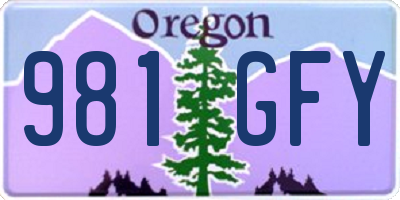 OR license plate 981GFY