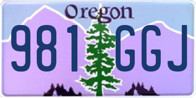 OR license plate 981GGJ