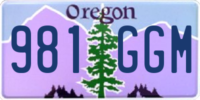 OR license plate 981GGM