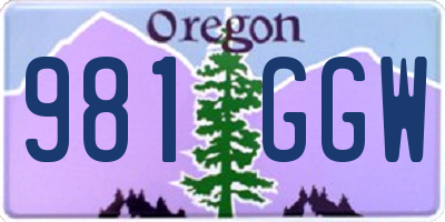 OR license plate 981GGW