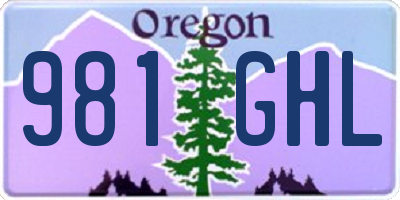 OR license plate 981GHL