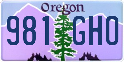 OR license plate 981GHO