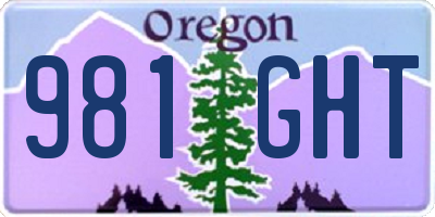 OR license plate 981GHT
