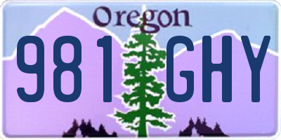 OR license plate 981GHY
