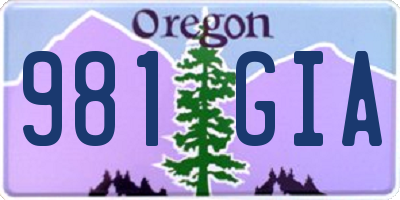 OR license plate 981GIA