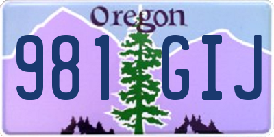 OR license plate 981GIJ