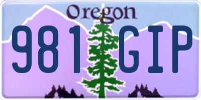 OR license plate 981GIP