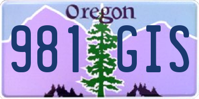 OR license plate 981GIS