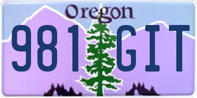 OR license plate 981GIT