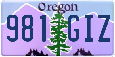 OR license plate 981GIZ
