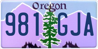 OR license plate 981GJA