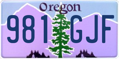 OR license plate 981GJF