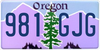 OR license plate 981GJG