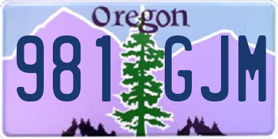 OR license plate 981GJM