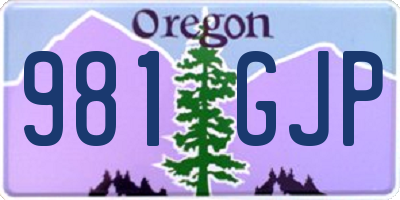 OR license plate 981GJP