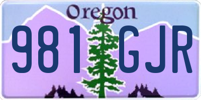OR license plate 981GJR
