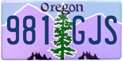 OR license plate 981GJS