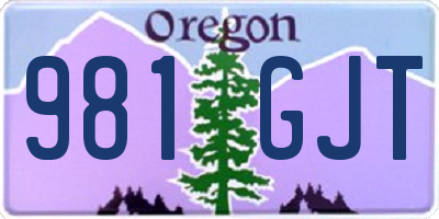 OR license plate 981GJT
