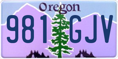 OR license plate 981GJV