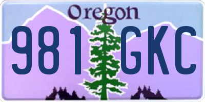 OR license plate 981GKC