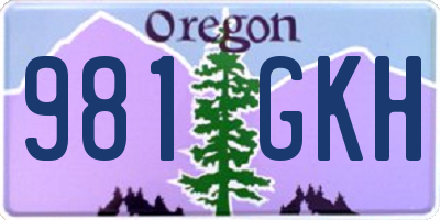 OR license plate 981GKH