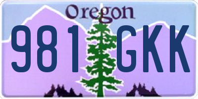 OR license plate 981GKK