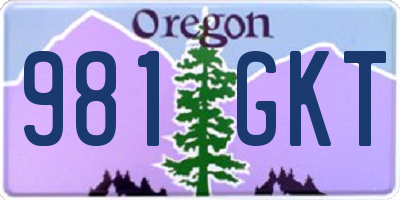 OR license plate 981GKT