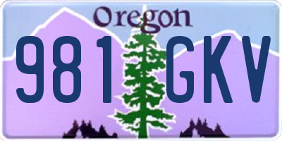 OR license plate 981GKV