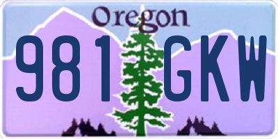 OR license plate 981GKW