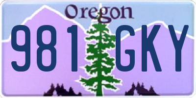 OR license plate 981GKY