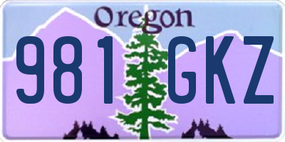 OR license plate 981GKZ